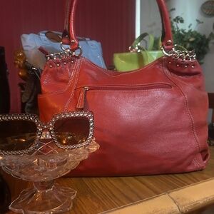 Tignanello Red leather shoulder bag